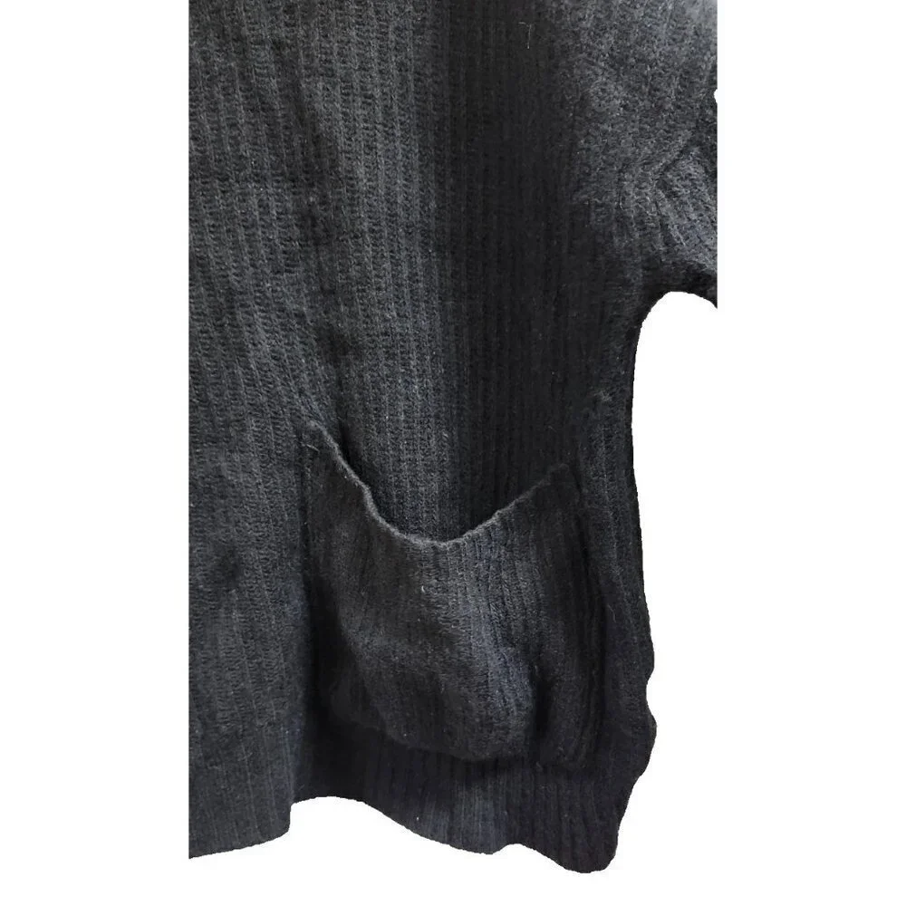 N.O.W. Andrea Rosati Cashmere Sweater Women Black Ribbed Knit Italy Oversized M